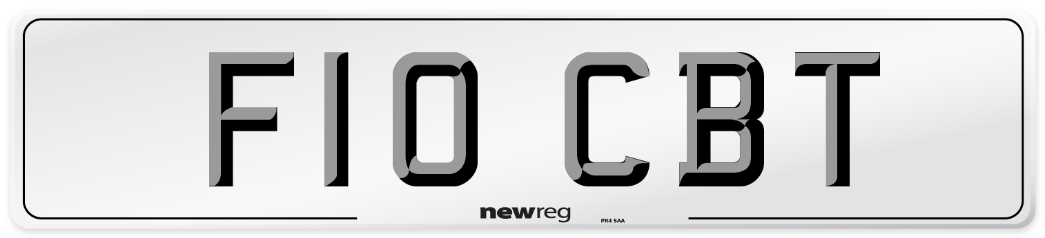F10 CBT Number Plate from New Reg